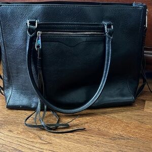 Rebecca Minkoff Black Regan Fringe Satchel Tote